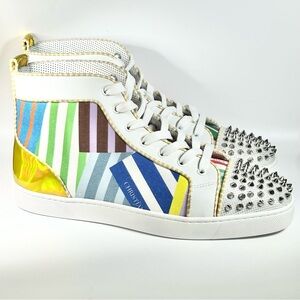 New Christian Louboutin Lou Spikes Sneakers Mens Size 44.5EU/11.5US and 45.5EU/